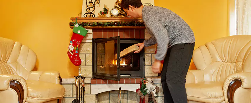 Rusted Metal Fireplace Restoration in Wellesley, Massachusetts